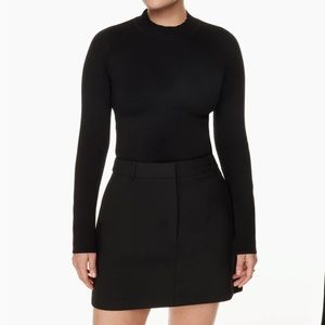 Aritzia color black Astrid Sculpt Knit Mockneck Longsleeve